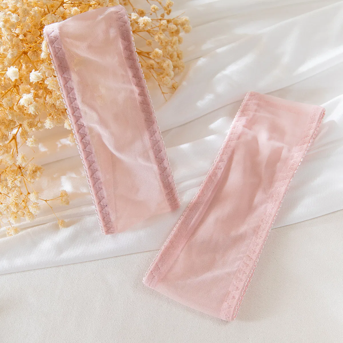 Sexy High Elastic Fish-Bone Underwear Set New Flower Embroidered See-Through Lingerie