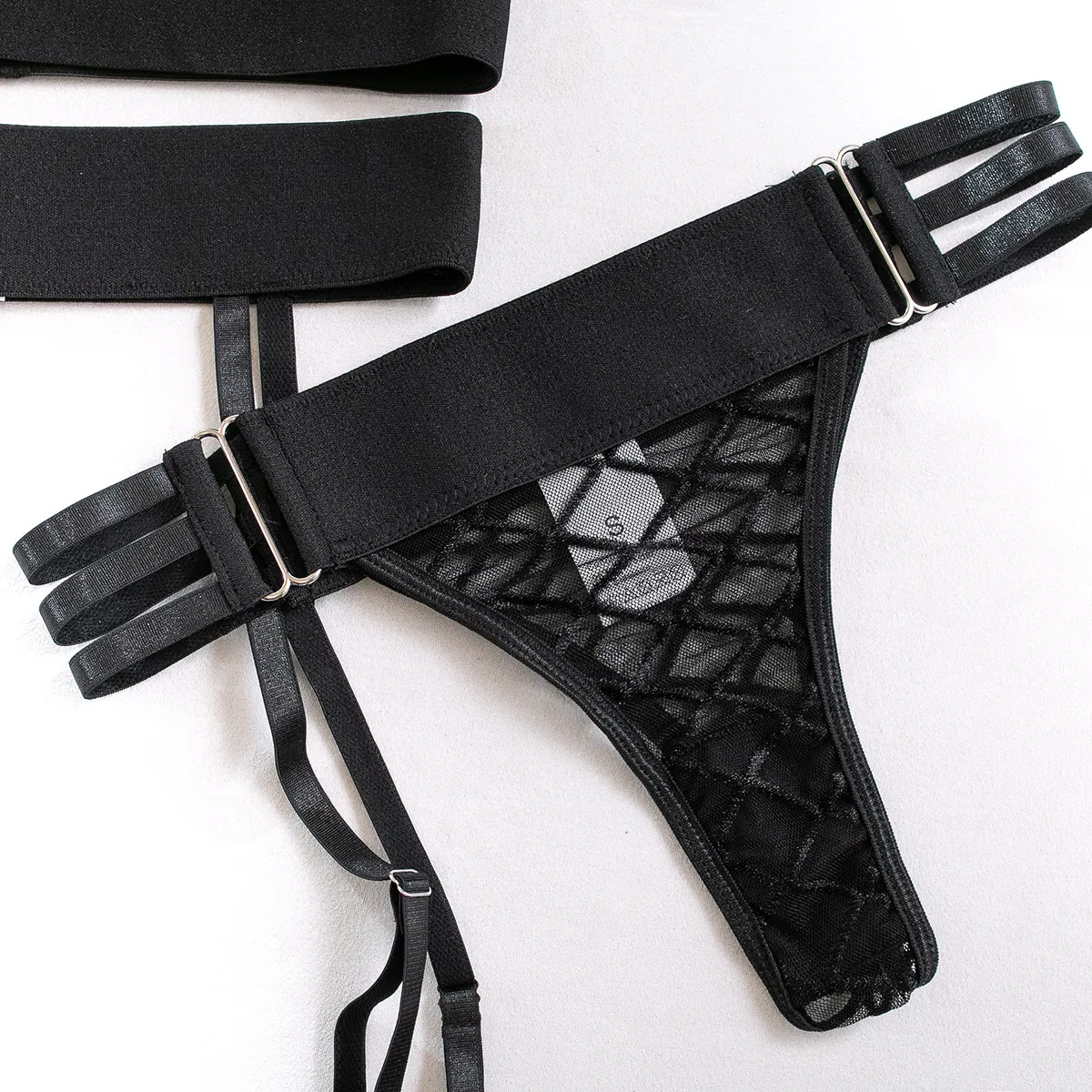Wholesale Ladies Erotic Garter G-String Underwear Hollow Lace Women's Sexy Bra Adult Hot Sheer Lingerie