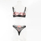 New Floral Embroidery Ultra Thin 2PCS Underwear Set for Woman Sexy Transparent Lingerie