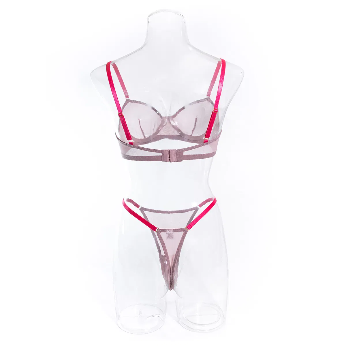 Sexy Transparent Mesh Two-Piece Underwear Set Wholesale Comfortable Solid Color 2PCS Lingerie