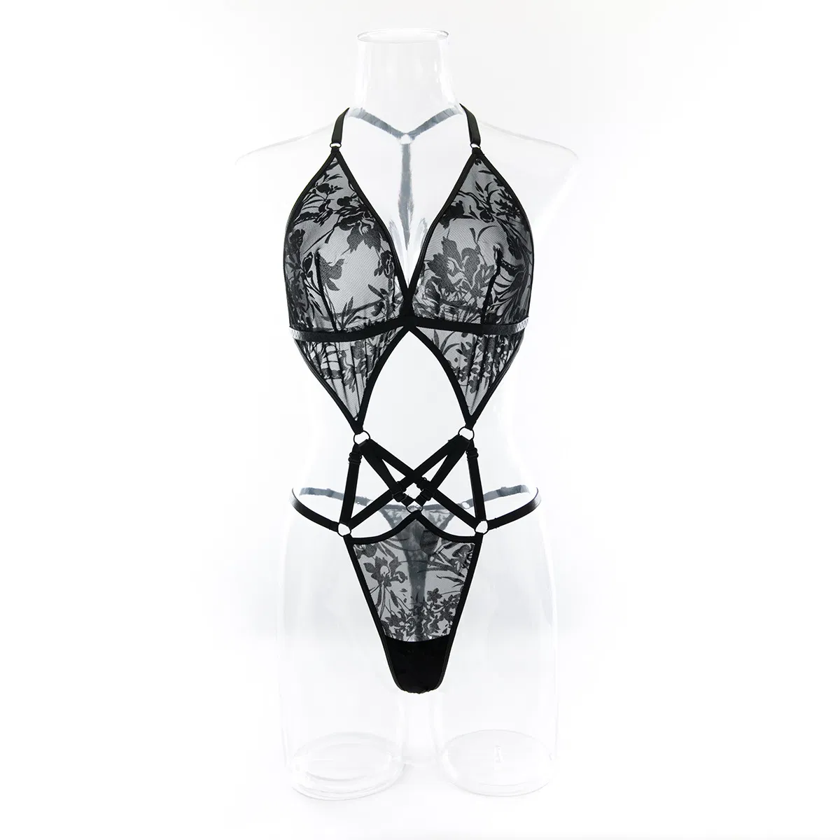 Wholesale Hollowed out Backless One-Piece Bra Set How Sell High Quality Temptation Lingerie