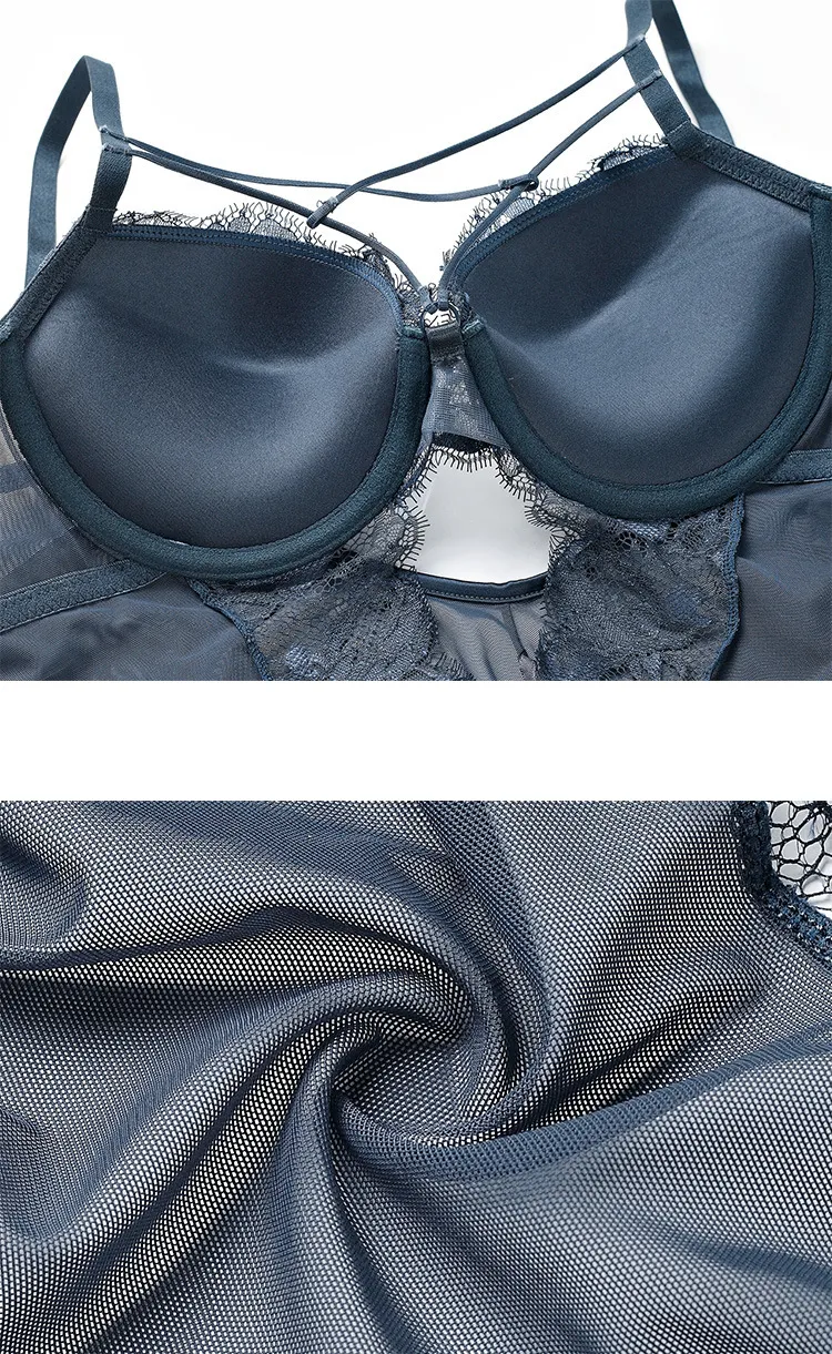 Wholesale Sexy French Bow Transparent Lace Lingerie Factory Directly Women Bodysuit