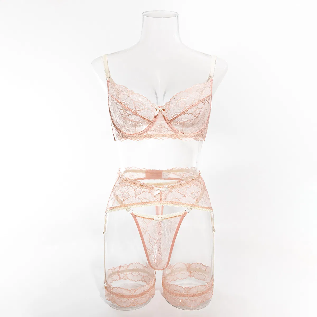 Sexy See-Through Mesh Bra Set New Arrival Factory Embroidery Woman Lingerie