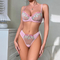 Sexy See-Through Mesh Pink Floral Embroidery Bra Set Hot Selling Women Lingerie