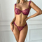 Hot Selling Women's Ultra-Thin 2PCS Women Bra Set Sexy Embroidery See-Through Lingerie
