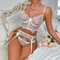 Sexy Eyelash Lace Fishbone Underwear Set Wholesale See-Through Woman Lingerie