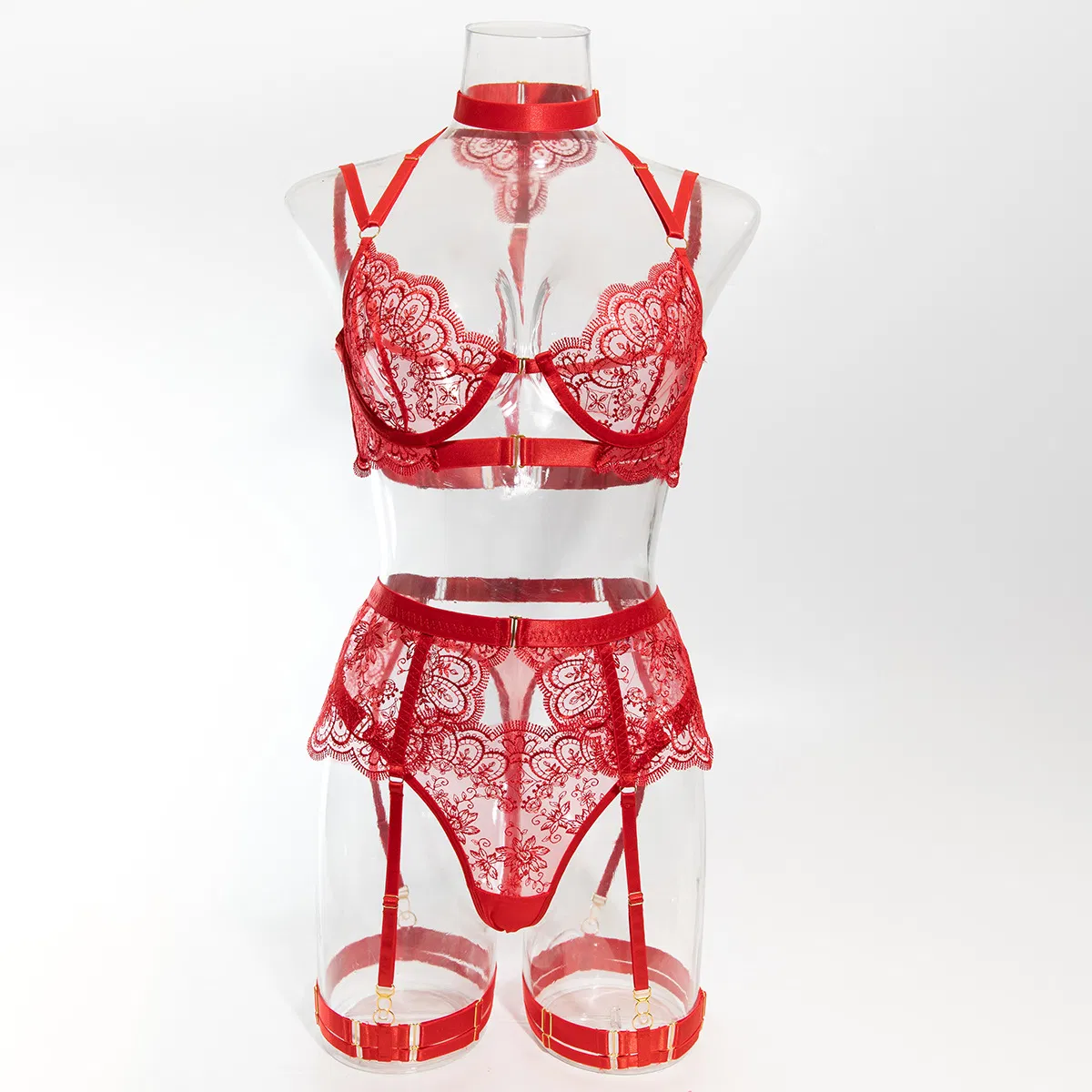 Wholesale Ultra-Thin Underwear Set Embroidery Sexy Hot Ladies Lingerie