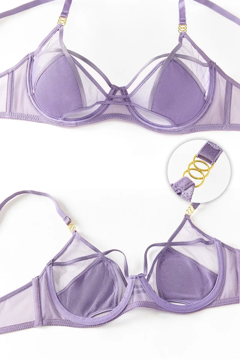 Sexy Women Lace Underwear Hot Girl Mesh Transparent Hollow Bra Set