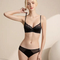 High Quality Llingerie Sexy Satin Lace Bra Breathable MID-Waist Brief Underwear Set