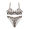 Hot Sell Sexy Cheetah Print Underwear Ultra-Thin for Women French Lace Bra Set Lingerie