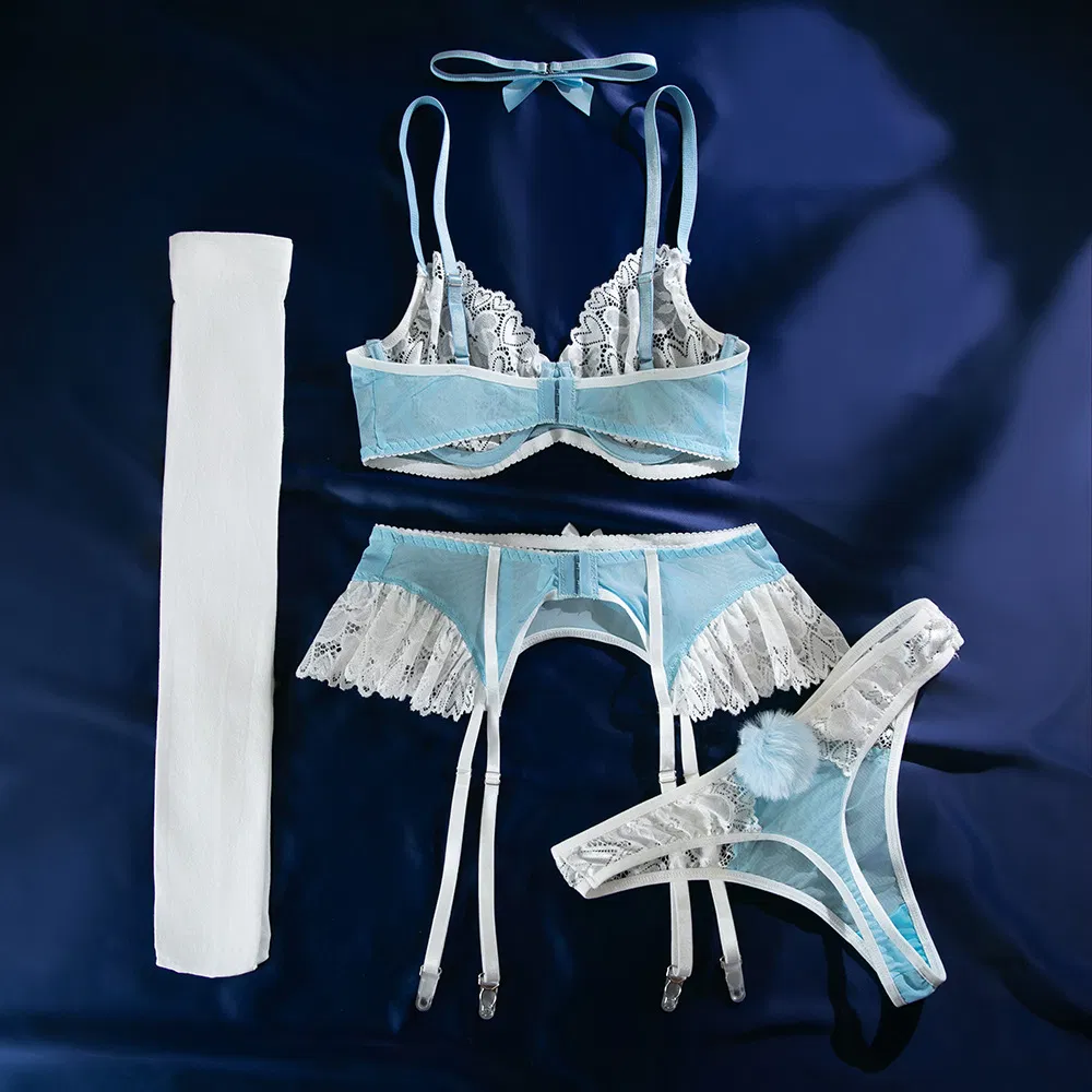 Sexy Ultra-Thin See-Through Underwear Set Wholesale Contrast Color Woman Lingerie