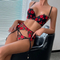 Sexy See-Through Mesh 3 Piece Bra Set Hot Selling Embroidery Woman Lingerie