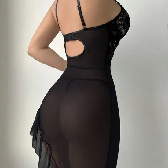 Sexy Ultral-Thin See-Through Mesh Woman Bra Set Wholesale V-Neck Embroidered Lace Lingerie