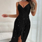 Wholesale Dress See-Through Rhinestone Nightgown Dresses Sexy V-Neck Nightwear