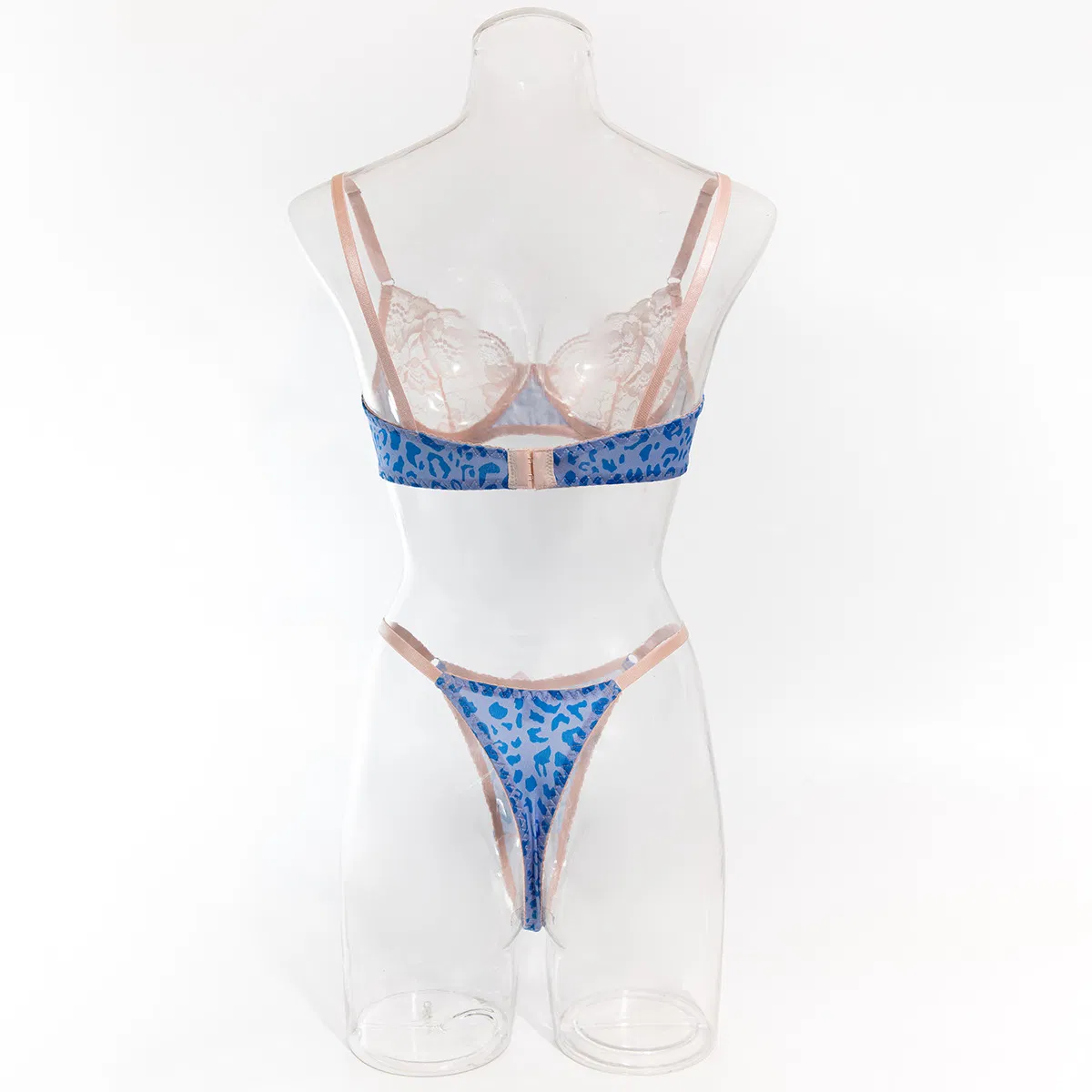 Wholesale Leopard Print Embroidery Underwear Set Sexy Contrasting Color Woman Lingerie