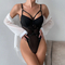 Wholesale Solid Color See-Through Mesh Underwear Set Sexy Exotic One Piece Woman Lingerie