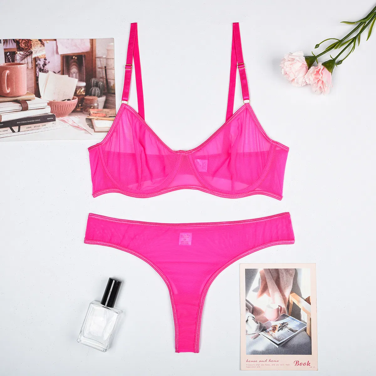 Wholesale Breathable Underwear Set for Woman New Erotic Transparent Mesh Lingerie