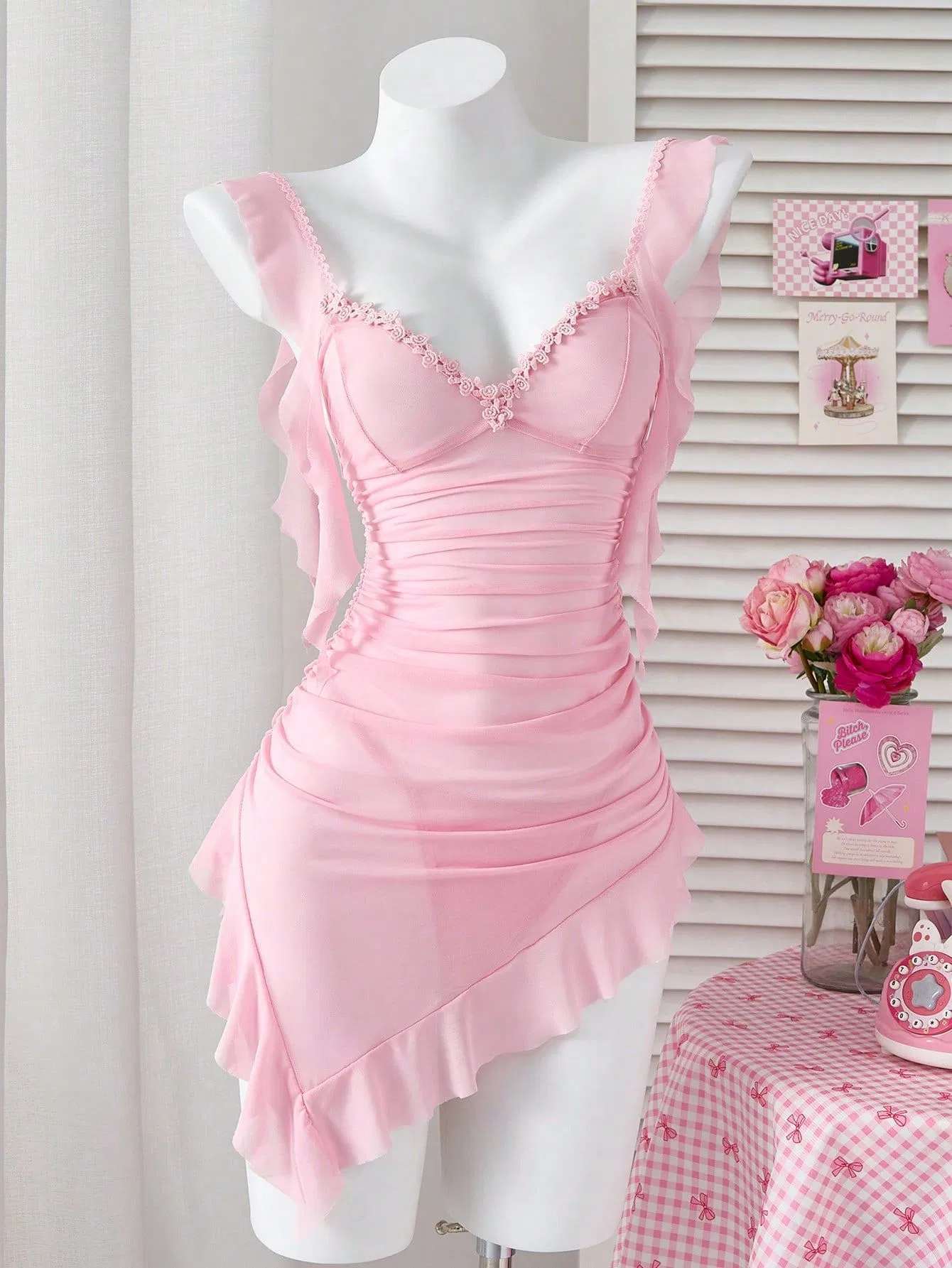 Wholesale Transparent Mesh Underwear Set for Woman Sexy Solid Color Ultral-Thin Lingerie