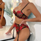 Wholesale Erotic Flowers Embroidery Lace Woman Bra Set Sexy High Quality Transparent Lingerie