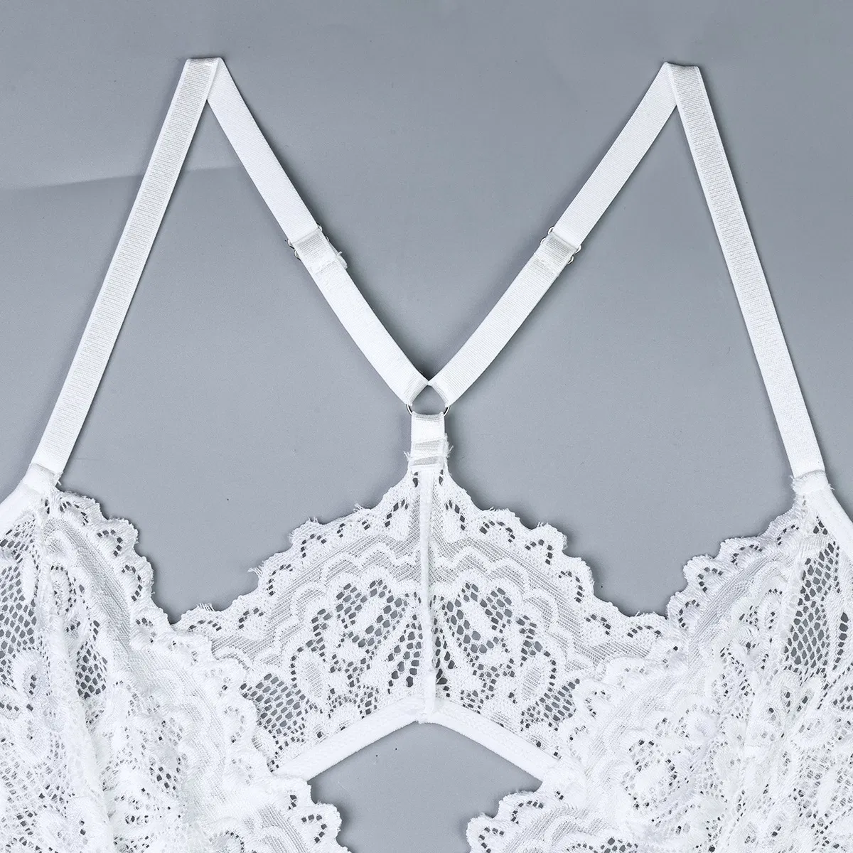 Wholesale Hollow out V-Neck Woman Underwear Set Sexy Embroidery Lace Suspender Lingerie