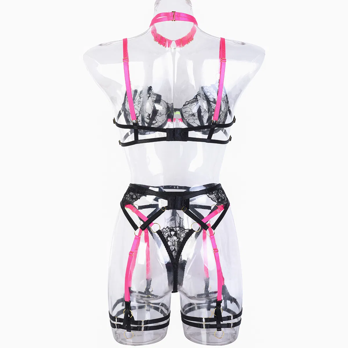 Wholesale See-Through Underwear Set for Woman Sexy Erotic Garter Belt Lingerie