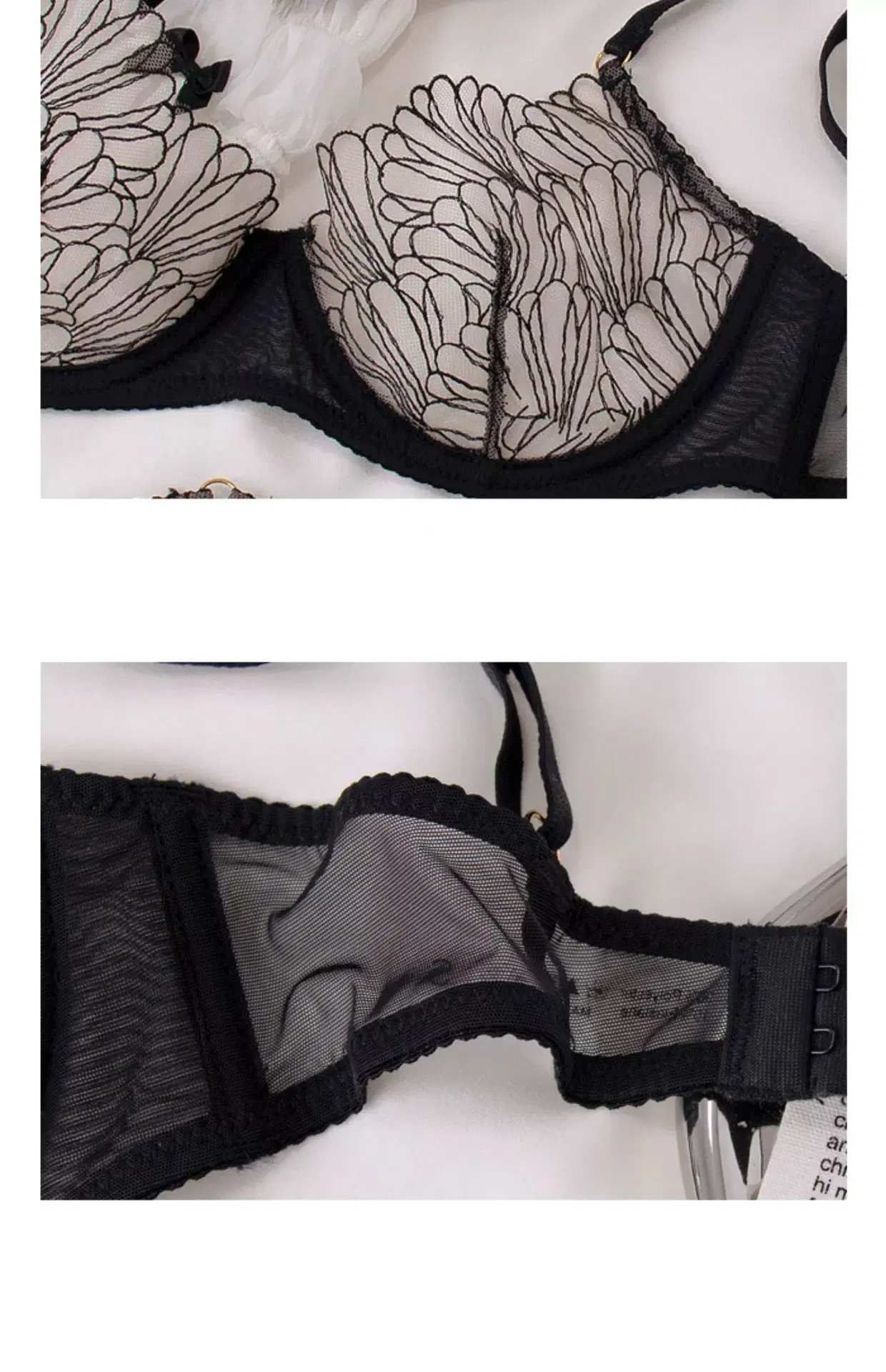2025 Underwear Wholesale French Embroidered Lace Ultra-Thin Romantic for Women Soft Bra Set Sexy Lingerie