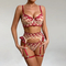 Wholesale Heart-Shaped Embroidery Woman Underwear Set Sexy Transparent Mesh Lingerie