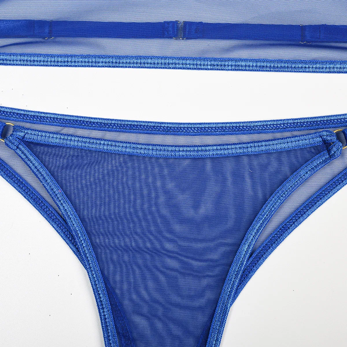 Sexy Ultra-Thin Solid Color Woman Underwear Set Hot Sell Elastic Mesh Perspective Lingerie