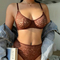 Sexy Embroidered French Ultra-Thin Soft for Women Lace Underwear Set Bra Lingerie