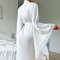 Wholesale Satin Lace Long Sleeved Women's Sleepwear Sexy High Quality Soft and Silky Robe