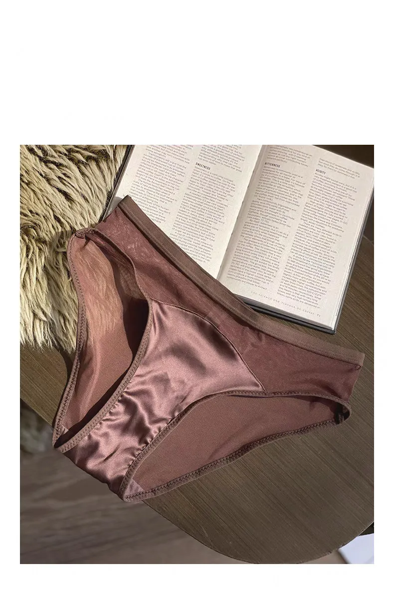 Wholesale for Women French Solid Color Breathable Deep V Satin Ultra-Thin Underwear Soft Sexy Bra Set Lingerie