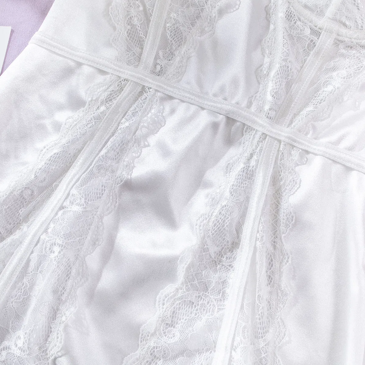 Wholesale See Through Mesh Strapless One Piece Underwear Set Sexy Lace Patchwork Lingerie