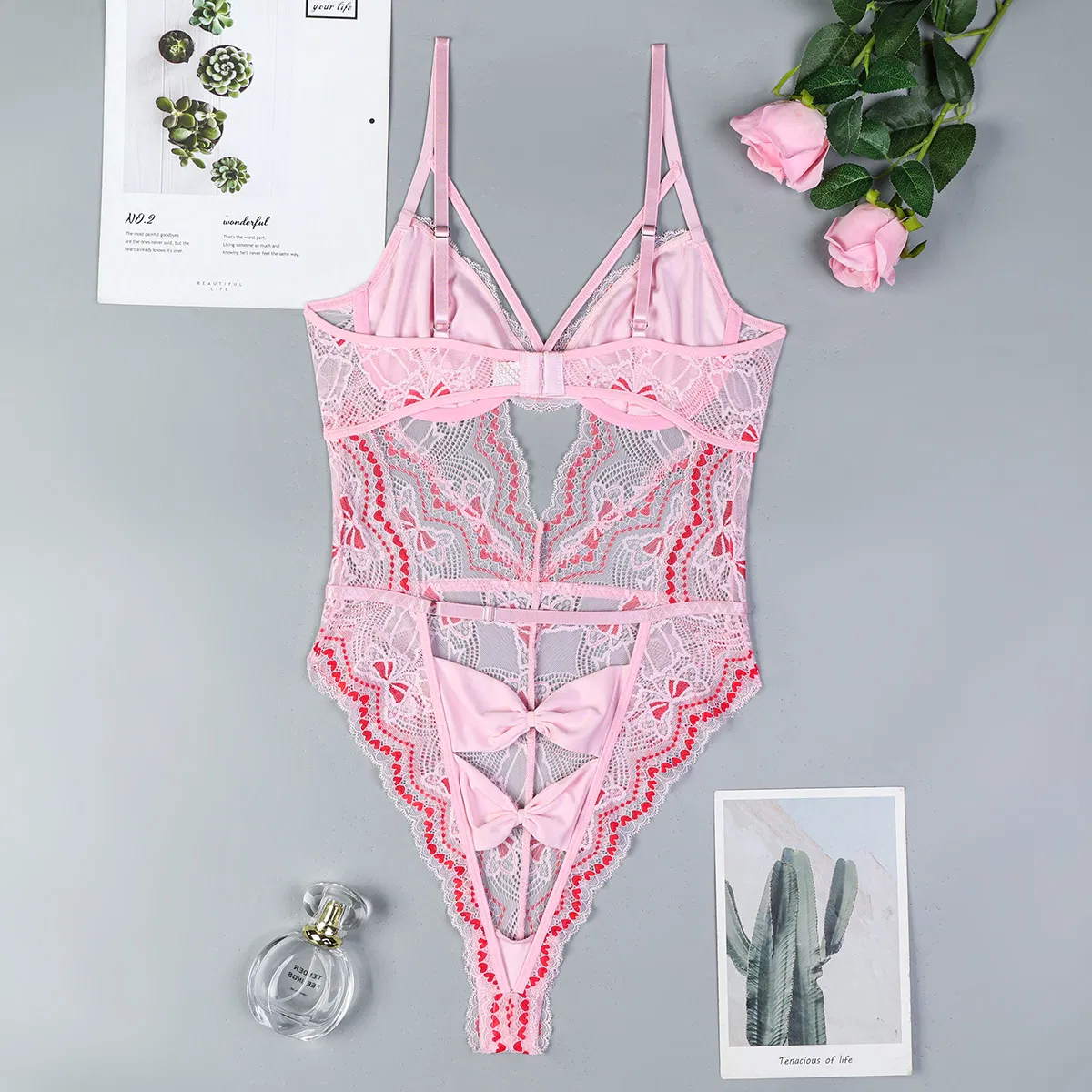 Wholesale Embroidered Underwear Set for Woman Sexy Hollow out See-Through Mesh Lingerie