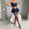 Sexy Embroidery Lace Hollow out Strap Cross Bra Set Wholesale Erotic Skirt Woman Lingerie