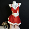 Sexy Fashion Bondage Christmas Bra Panty Set New Fashion Short Skirt Lingerie