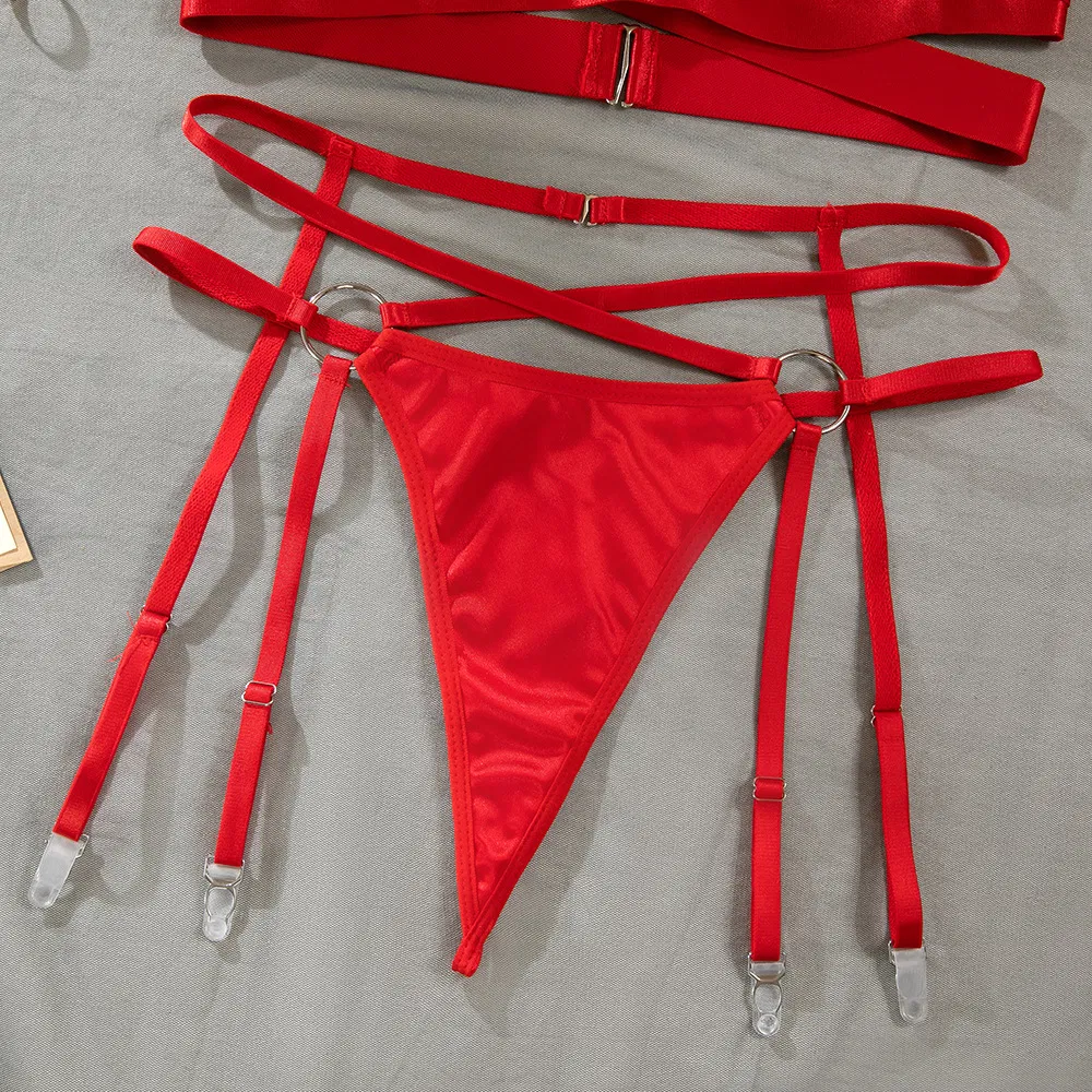 Wholesale Hollow out Woman Bra Panty Set Sexy Straps and Cross-Over Lingerie