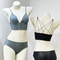 French Wholesale Light-Sensitive Surface Fine Shoulder Strap Front Buckle Triangular Cup Bra Underwear Set Sexy Lingerie
