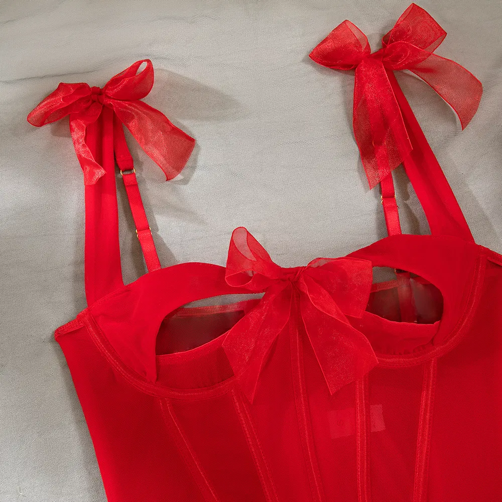 Sexy Hollow out Fishbone Underwear Set Wholesale Two Pieces Woman Lingerie