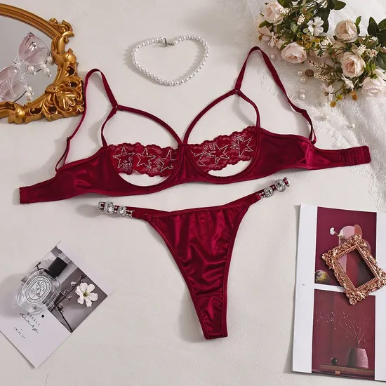 Hot Selling Delicate Ultra-Thin Underwear Set for Women Sexy Hollow out Lingerie