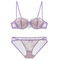 Wholesale Transparent Eyelash Lace Gathering Breathable for Women Soft Bra Breathable Ultra-Thin Set Sexy Underwear Lingerie