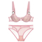 2025 Wholesale Mesh Gathering Ladies Breathable for Women Soft Bra Breathable Ultra-Thin Set Sexy Underwear Lingerie