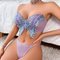 Wholesale Embroidered Perspective Mesh Bra Panty Sets Sexy Strapless Woman Two-Piece Lingerie