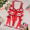 Wholesale Hollow out Woman Underwear Set Sexy Satin Bow Nipple Lingerie