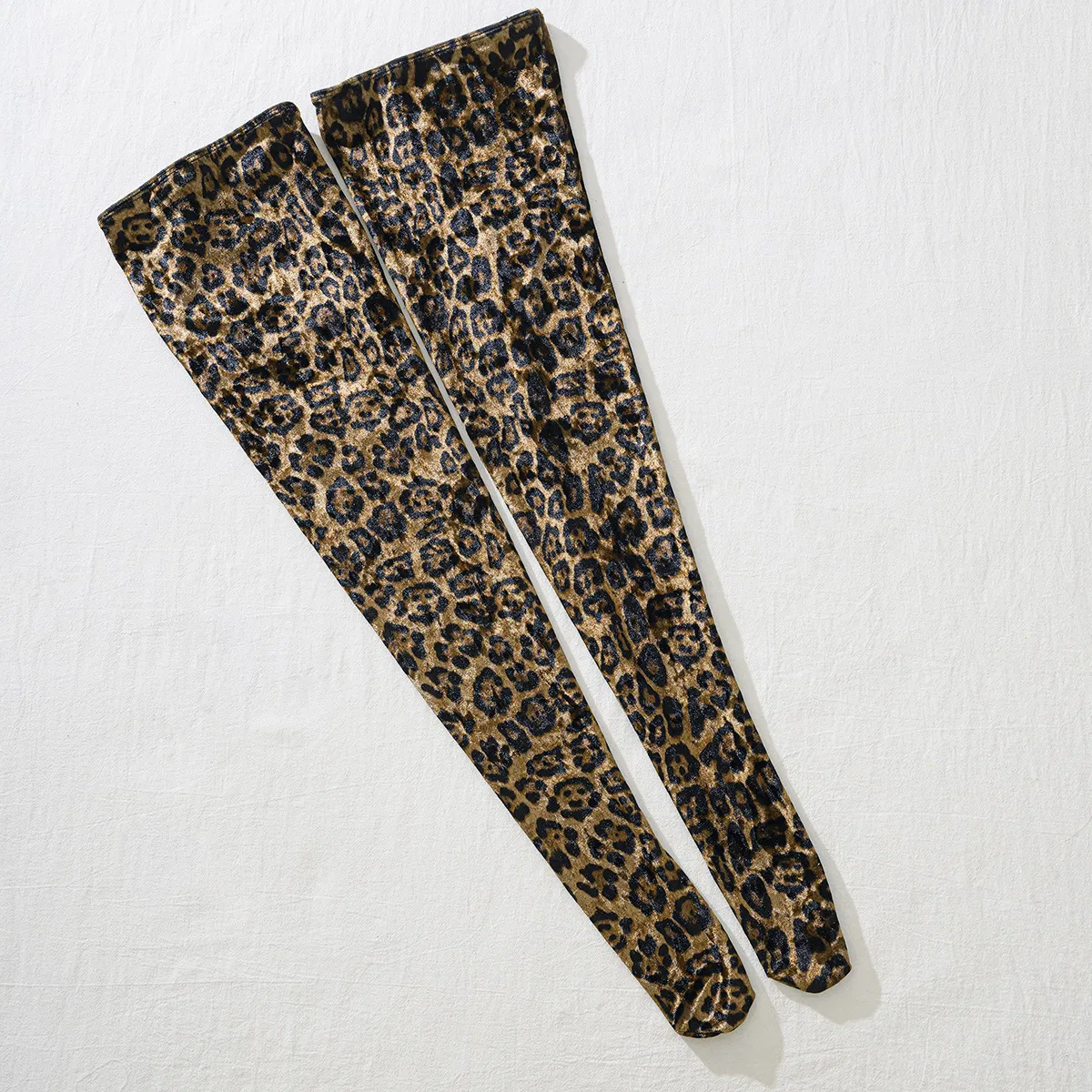 Wholesale Halter Deep-V Backless Underwear Set with Gloves Sexy Leopard Print Lingerie