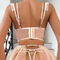 Hot Style Chain Transparent Mesh Woman Bra Panty Set Sexy Embroidered Lace Skirt Lingerie