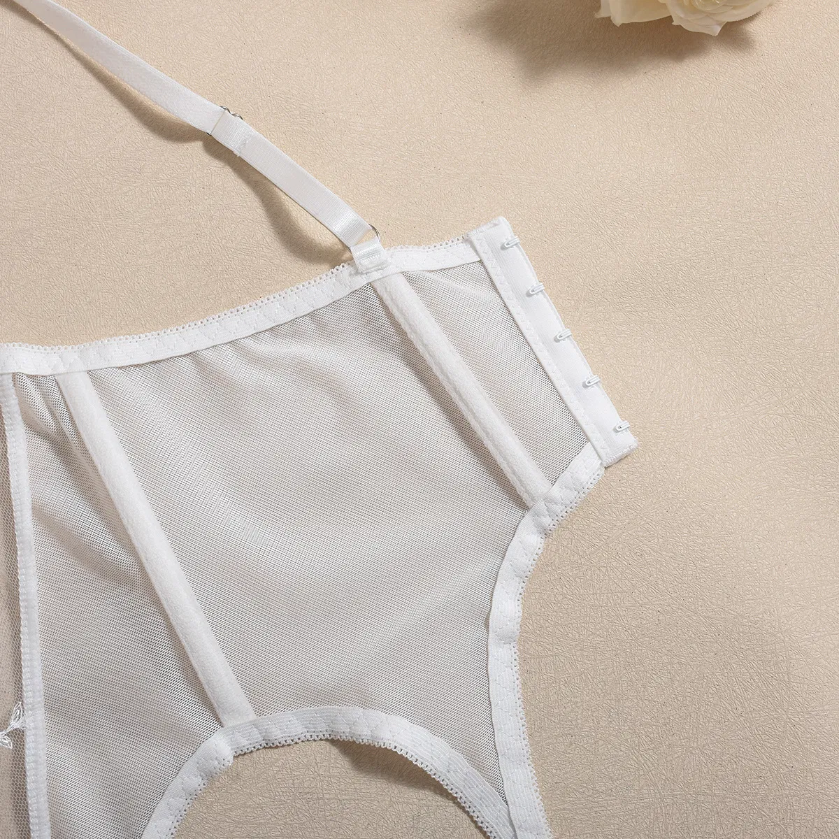 Sexy Solid Color Transparent Mesh Underwear Set for Woman Wholesale Embroidery Lace Lingerie