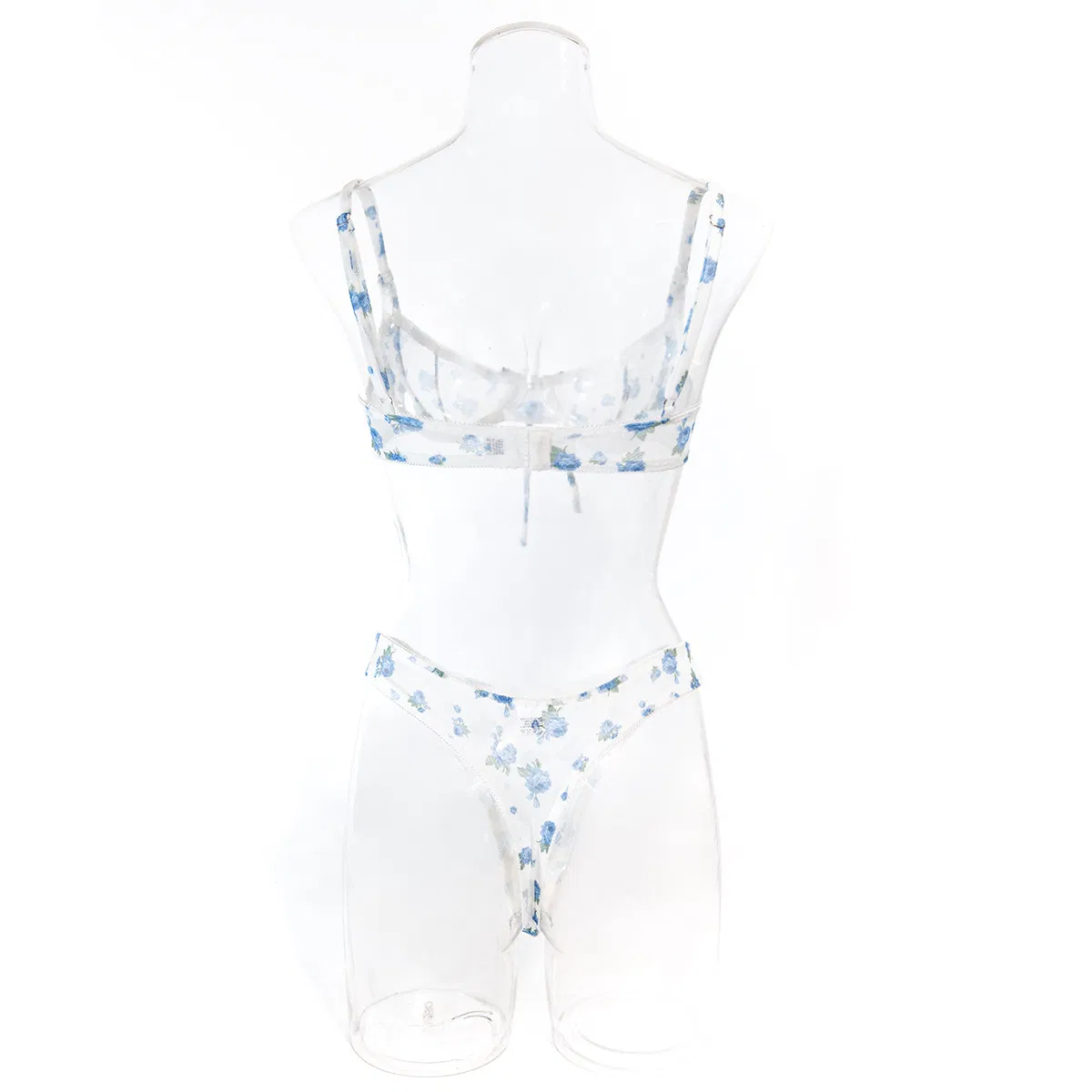 Wholesale Floral Print See Through Mesh Underwear Set New Luxury Ultra-Thin 2PCS Lingerie