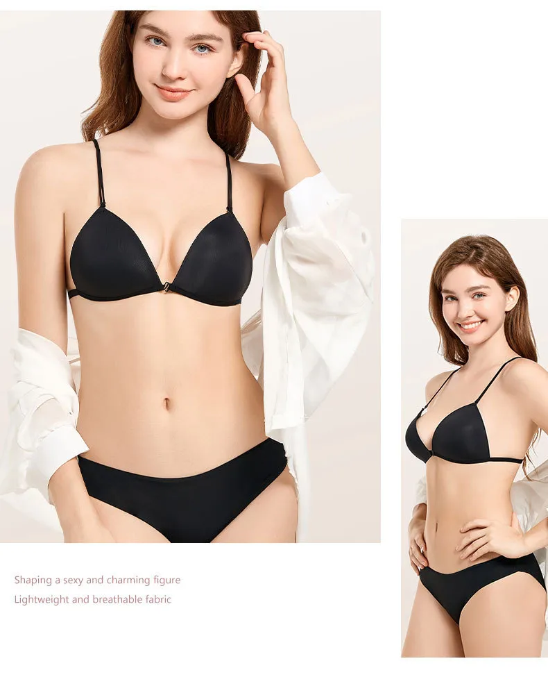 Retro Contrast Color Ultra Thin Breathable Small Floral Two Piece Set Women Sexy Lingerie