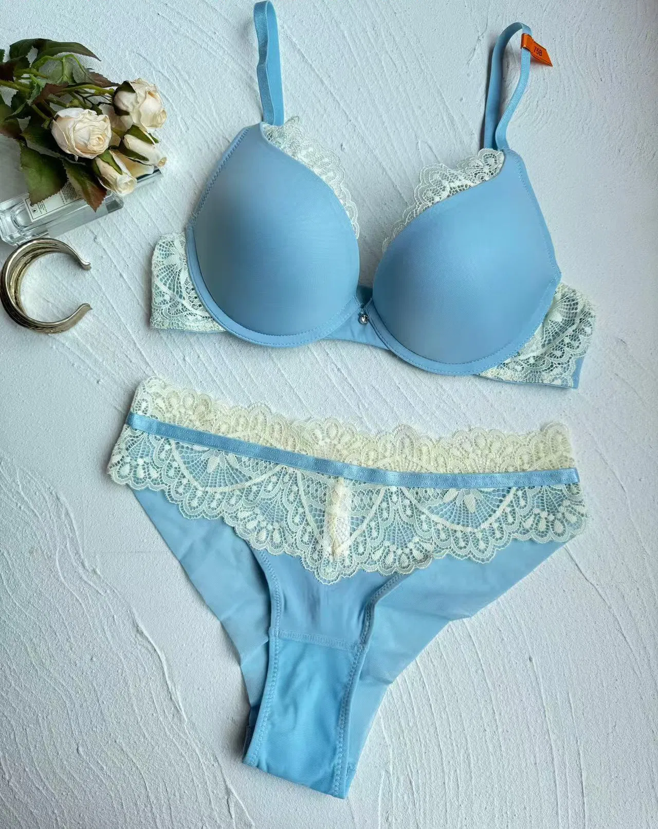 New Arrival Women's Sexy Lace Bra Panties Set Convertible Breathable Spandex Underwear Lingerie