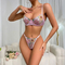 Sexy Floral Embroidery Woman Bra Set Wholesale Transparent Thin Satin Two-Piece Lingerie